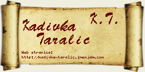 Kadivka Taralić vizit kartica